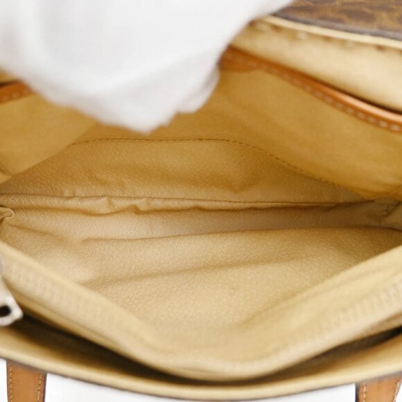 CELINE Logo Macadam Pattern Shoulder Bag PVC Leather Brown Italy - Picture 11 of 16